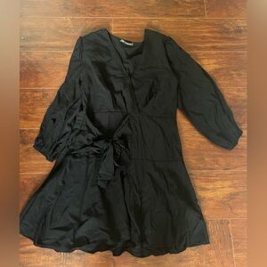 Black zara mini dress with bow